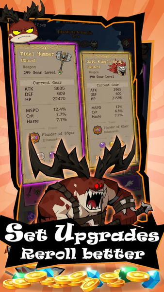 Lootfiend: Idle Dungeons - Gameplay image of android game