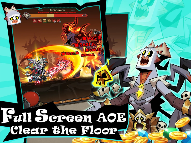 Lootfiend: Idle Dungeons - Gameplay image of android game