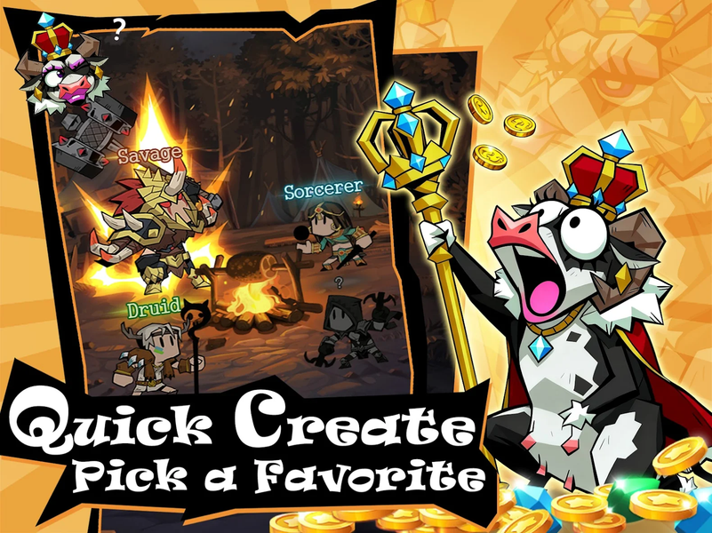 Lootfiend: Idle Dungeons - Gameplay image of android game