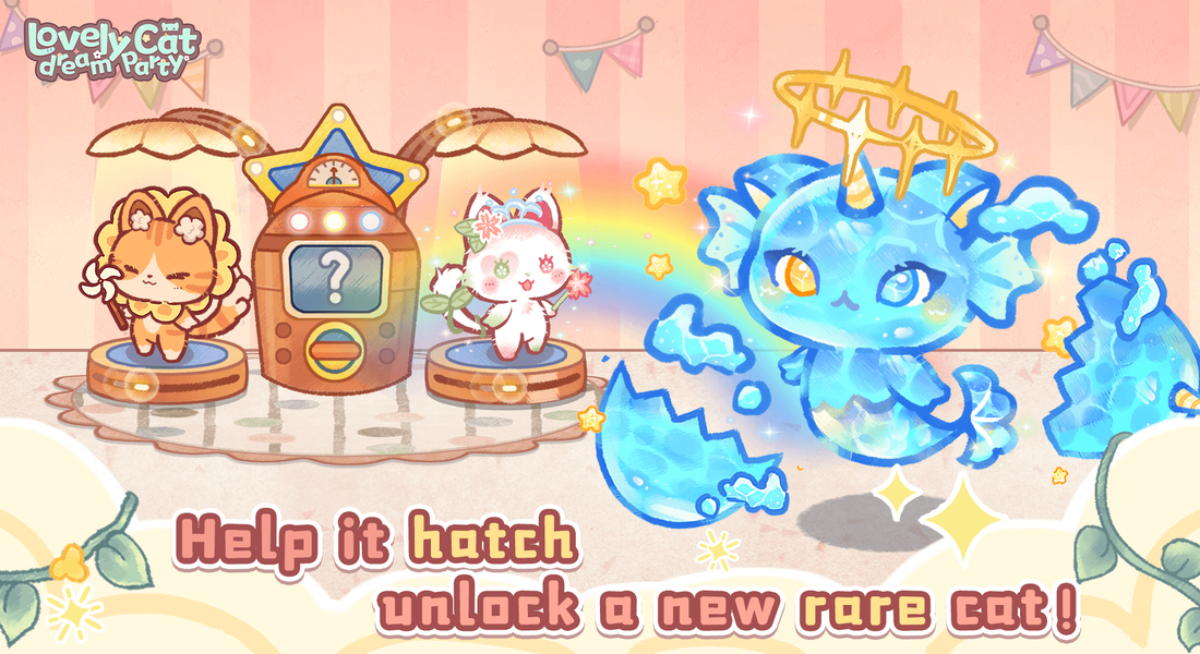 Lovely cat dream party - Gameplay image of android game