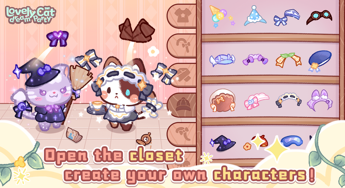 Lovely cat dream party - Gameplay image of android game