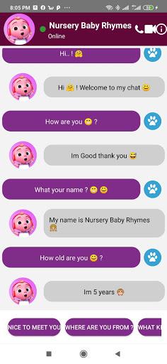 fake video call Nursery Baby Rhymes kid Songs - Image screenshot of android app
