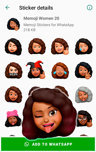 Memoji Black People Stickers for WhatsApp - عکس برنامه موبایلی اندروید