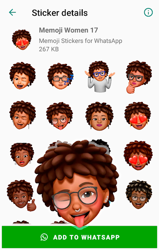 Memoji Black People Stickers for WhatsApp - عکس برنامه موبایلی اندروید