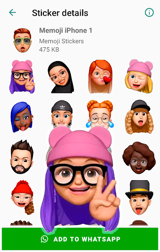 Memoji Apple Stickers for WhatsApp WAStickerApps - Image screenshot of android app