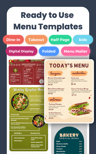Menu Maker, Menu Templates - عکس برنامه موبایلی اندروید