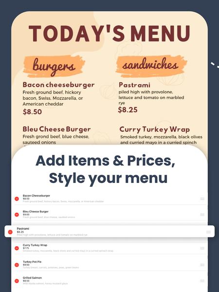 Menu Maker, Menu Templates - عکس برنامه موبایلی اندروید