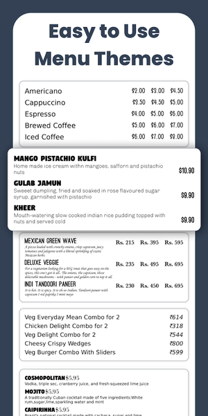 Menu Maker, Menu Templates - عکس برنامه موبایلی اندروید