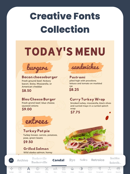 Menu Maker, Menu Templates - عکس برنامه موبایلی اندروید