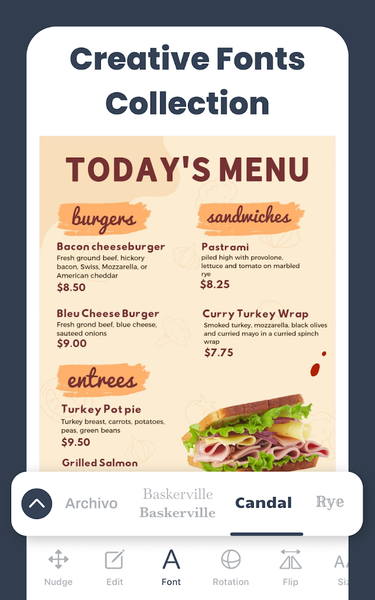 Menu Maker, Menu Templates - عکس برنامه موبایلی اندروید