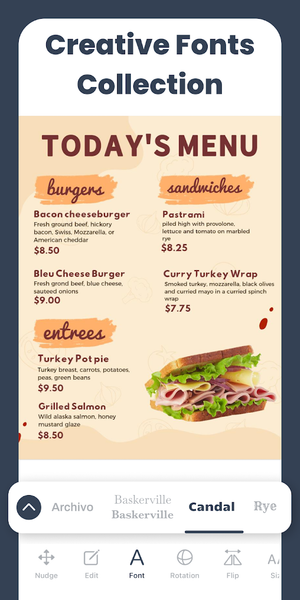 Menu Maker, Menu Templates - عکس برنامه موبایلی اندروید