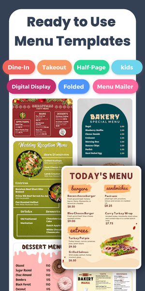 Menu Maker, Menu Templates - عکس برنامه موبایلی اندروید