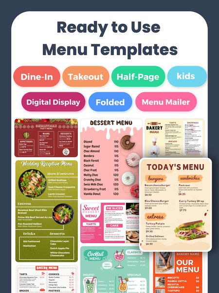 Menu Maker, Menu Templates - عکس برنامه موبایلی اندروید