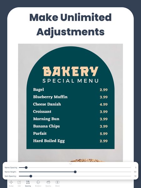 Menu Maker, Menu Templates - عکس برنامه موبایلی اندروید