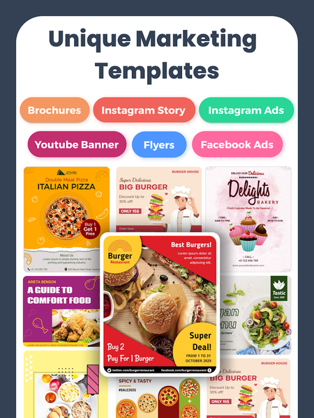 Menu Maker, Menu Templates - عکس برنامه موبایلی اندروید