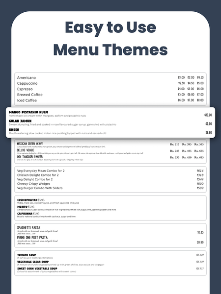 Menu Maker, Menu Templates - عکس برنامه موبایلی اندروید