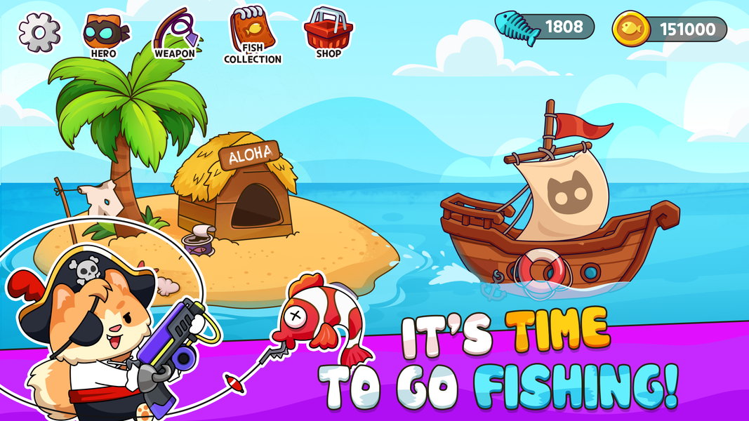 Mew Catching Fish - Gameplay image of android game