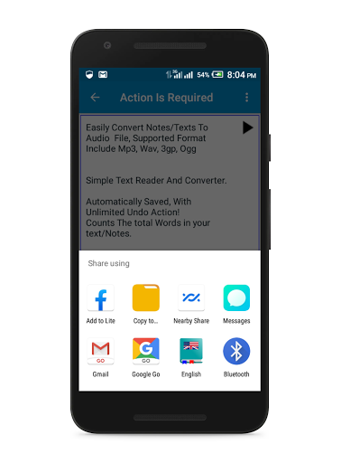 Convert Text To Audio - عکس برنامه موبایلی اندروید