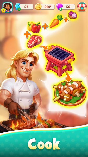 Foodstars: Merge & Cook - عکس بازی موبایلی اندروید