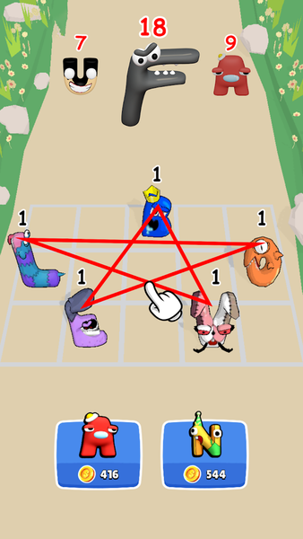 Alphabet Merge: Monster Master - Gameplay image of android game