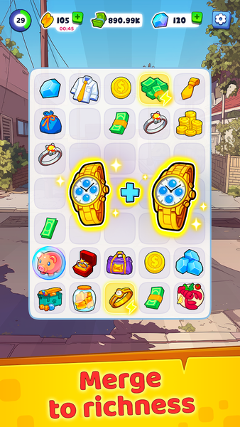 Merge Millionaire：Tycoon Craft - Gameplay image of android game