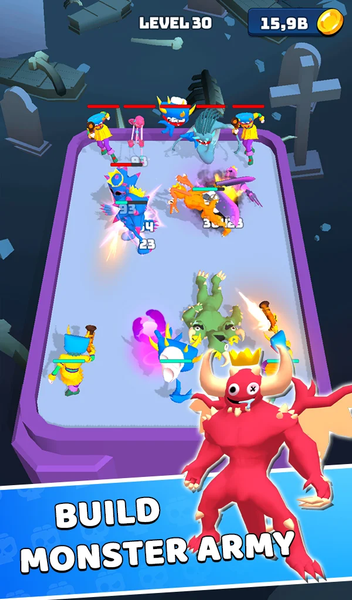 Monster Rampage: Merge Rainbow - Gameplay image of android game