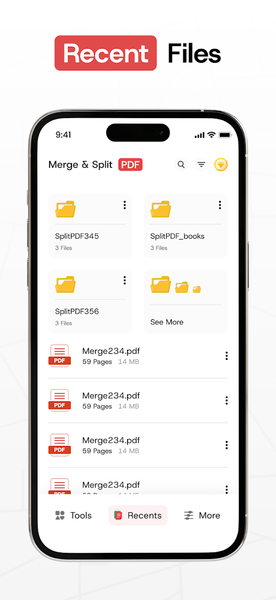 Merge PDF - Split PDF Files - عکس برنامه موبایلی اندروید