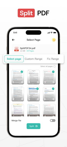 Merge PDF - Split PDF Files - عکس برنامه موبایلی اندروید