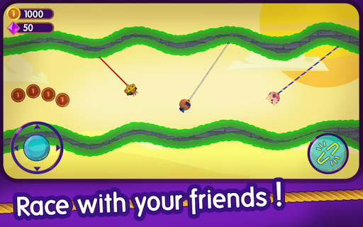Rope Clash: Multiplayer Rope Swing Racing - Gameplay image of android game