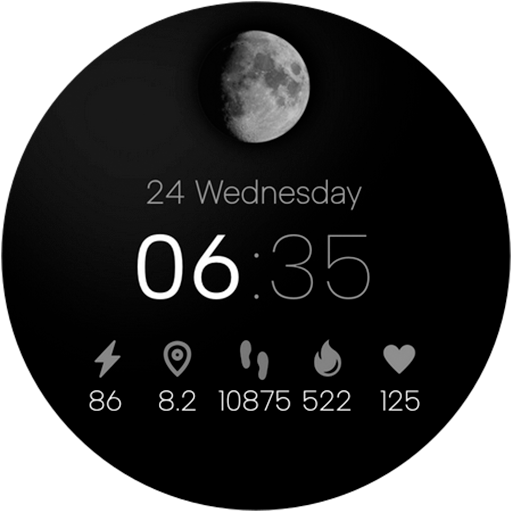 Minimal Watch Face Black - عکس برنامه موبایلی اندروید