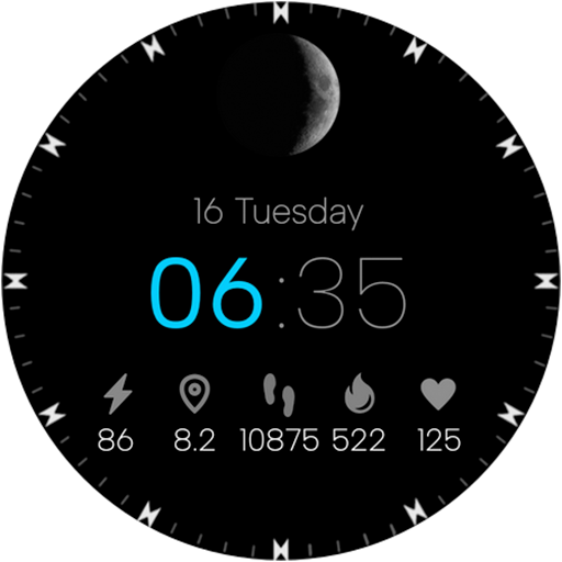 Minimal Watch Face Black - عکس برنامه موبایلی اندروید