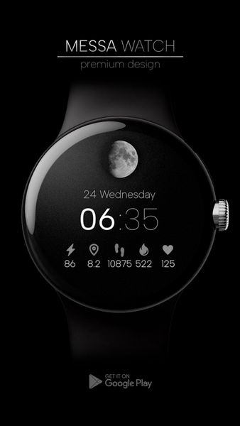Minimal Watch Face Black - عکس برنامه موبایلی اندروید