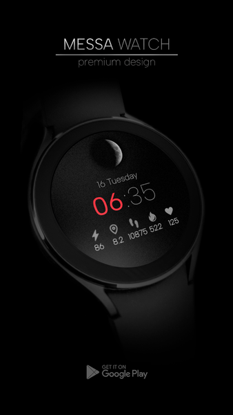 Minimal Watch Face Black - عکس برنامه موبایلی اندروید