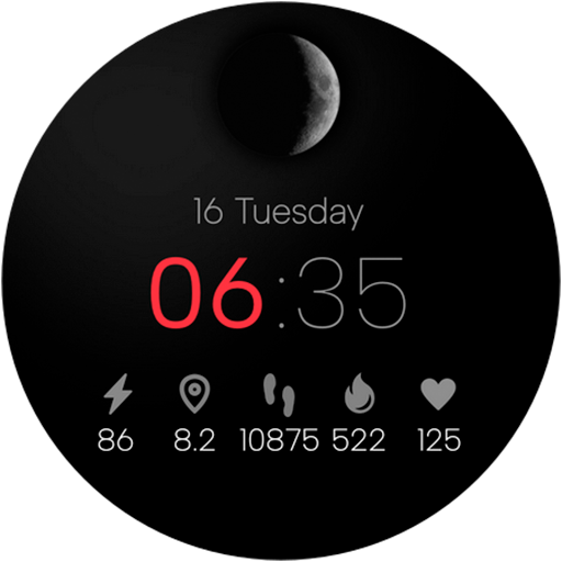 Minimal Watch Face Black - عکس برنامه موبایلی اندروید