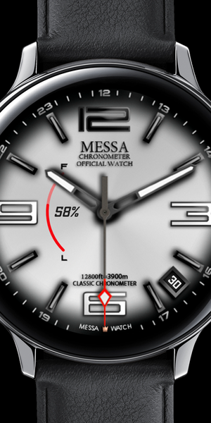 Classic Watch Face White Messa - Image screenshot of android app