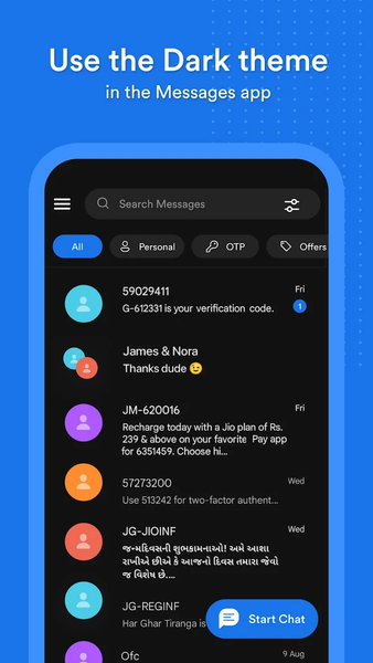 Messages: Chat & SMS Text App - عکس برنامه موبایلی اندروید