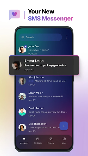 Messages: Text Messages, SMS - عکس برنامه موبایلی اندروید