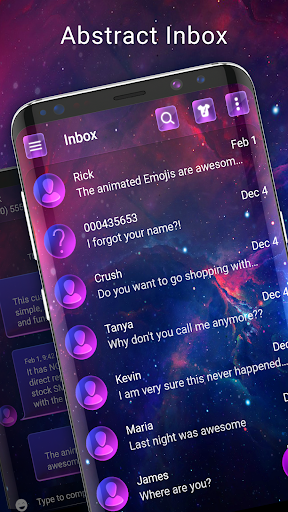 Neon led SMS Messenger theme - Image screenshot of android app