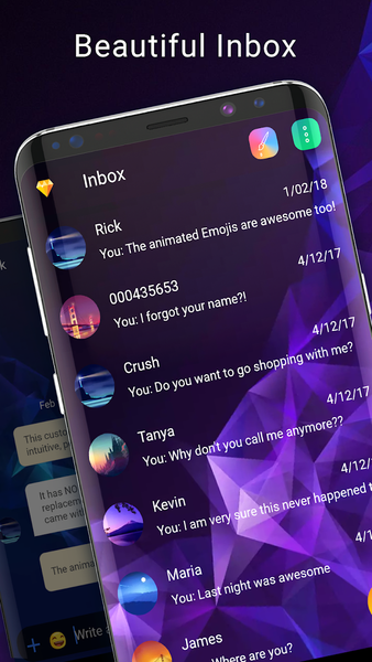 Neon galaxy messenger theme - Image screenshot of android app