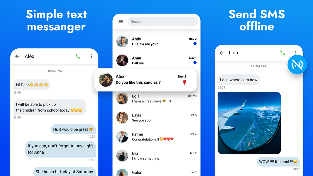 Messages - SMS Texting App - عکس برنامه موبایلی اندروید
