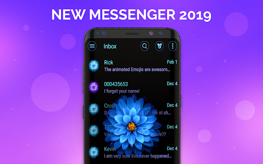 Blue Blossoms SMS Theme - عکس برنامه موبایلی اندروید