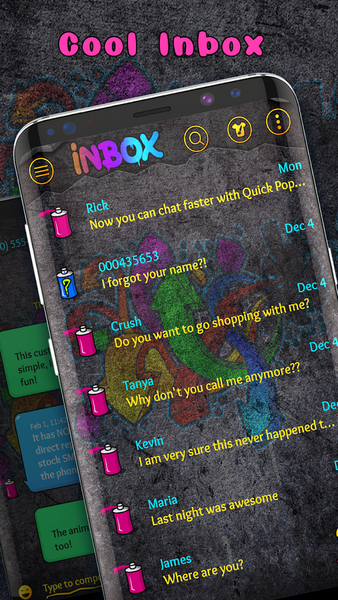 Graffiti colourful SMS theme - Image screenshot of android app