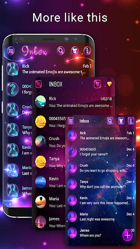 Neon light SMS theme - عکس برنامه موبایلی اندروید