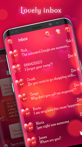 Romantic love red color theme - Image screenshot of android app