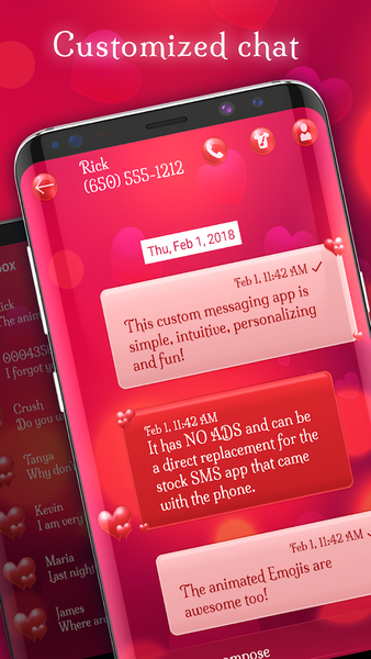 Romantic love red color theme - Image screenshot of android app