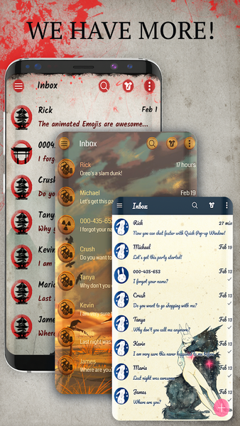 Samurai SMS theme - عکس برنامه موبایلی اندروید