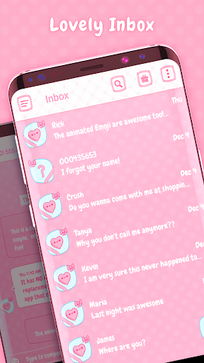 Pink messenger theme - عکس برنامه موبایلی اندروید