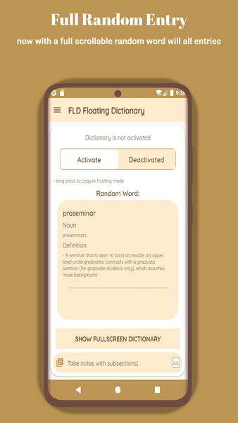 FLD Floating Dictionary - Image screenshot of android app