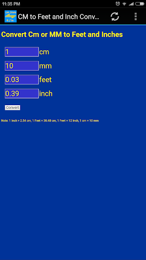 Metric Converter cm mm to inch feet - عکس برنامه موبایلی اندروید