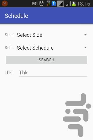 جدول ضخامت - Image screenshot of android app